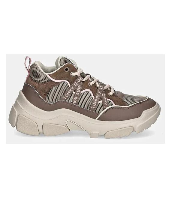 Αθλητικά Tommy Jeans TJW HYBRID RUNNER χρώμα: καφέ, EN0EN02619