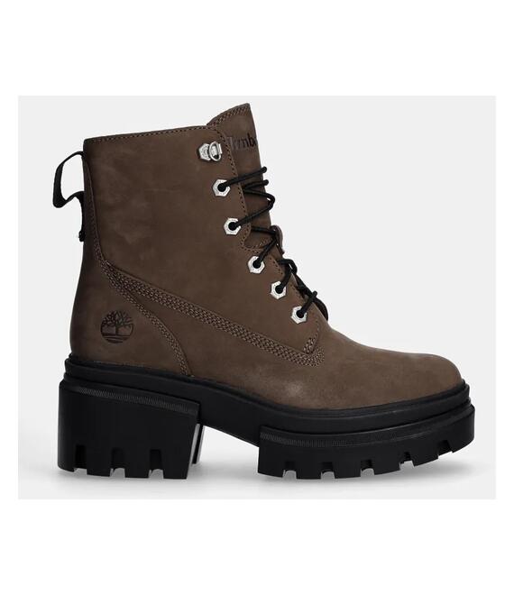Μποτάκια από δέρμα nubuck Timberland Everleigh χρώμα: καφέ, TB0A2EGSEM51