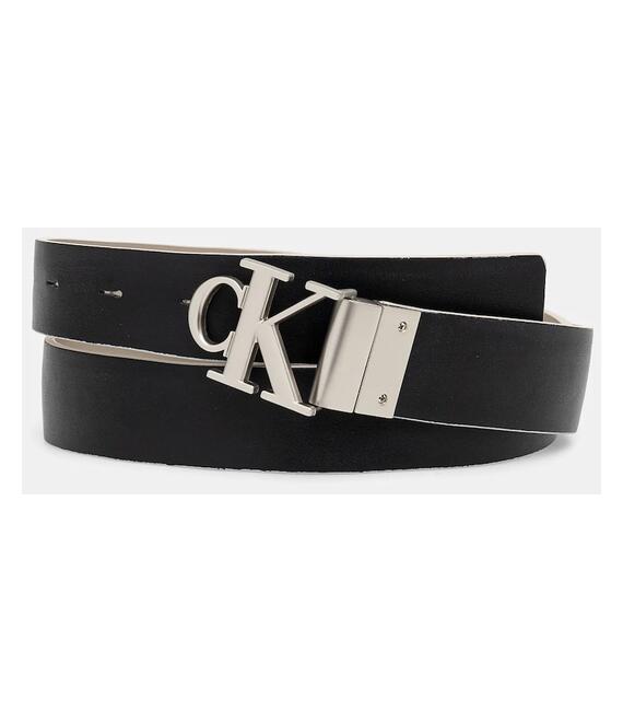 Αναστρέψιμη δερμάτινη ζώνη Calvin Klein Jeans χρώμα: μαύρο, K60K612288