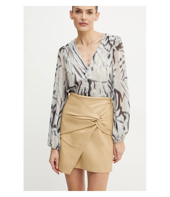 Φούστα Guess LAURE χρώμα: μπεζ, W4BD61 WGIK0