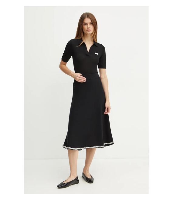 Φούστα Karl Lagerfeld χρώμα: μαύρο, 246W1207
