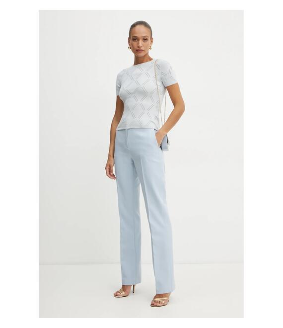 Παντελόνι Guess CARLA χρώμα: μπλε, W4YB30 WFWX2