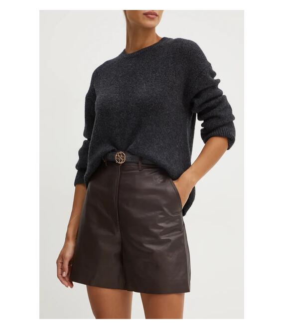 Δερμάτινο σορτς Weekend Max Mara χρώμα: καφέ, 2425436012600