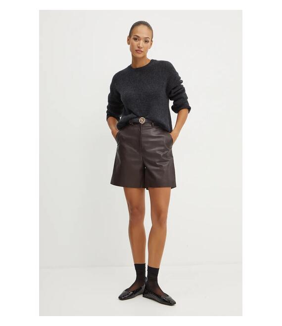 Δερμάτινο σορτς Weekend Max Mara χρώμα: καφέ, 2425436012600