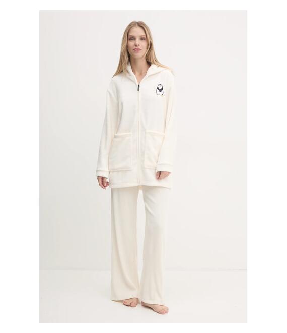 Παντελόνι φόρμας Abercrombie & Fitch χρώμα: μπεζ, KI147-4076