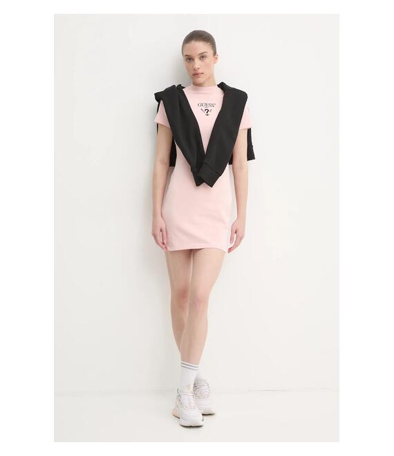 Φόρεμα Guess COLETTE χρώμα: ροζ, V4YK02 KCDH1