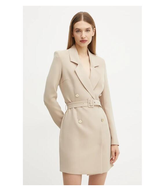 Φόρεμα Guess LEONIE χρώμα: μπεζ, W4BK46 WGLO2