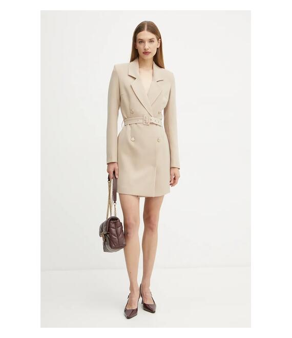 Φόρεμα Guess LEONIE χρώμα: μπεζ, W4BK46 WGLO2