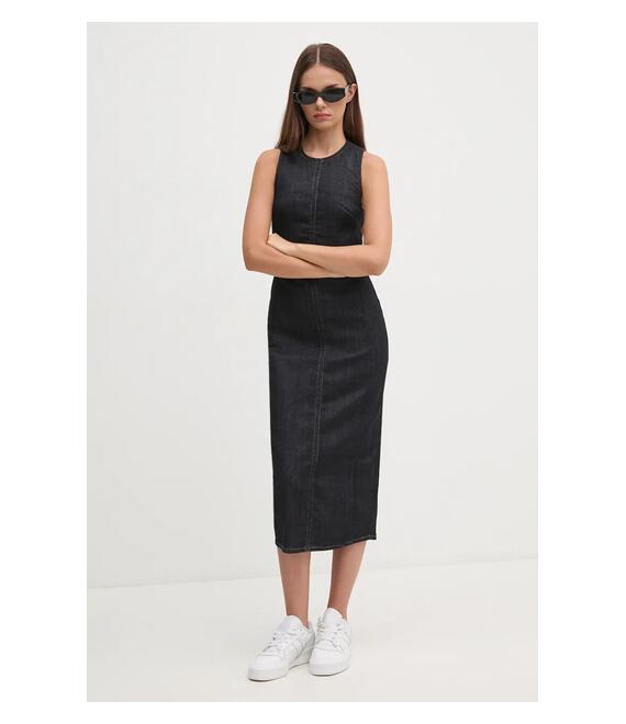 Φόρεμα τζιν Calvin Klein Jeans χρώμα: μαύρο, J20J224424