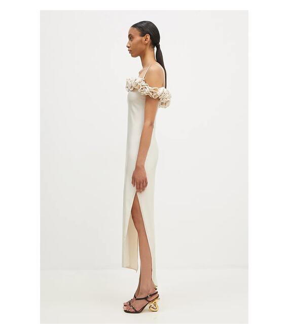 Φόρεμα Coperni Ruffle Dress χρώμα: μπεζ, COPR113545