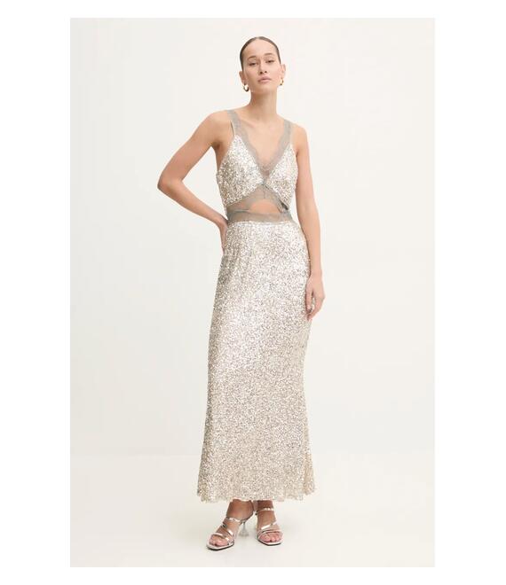 Φόρεμα Never Fully Dressed Mimi Dress χρώμα: ασημί, NFDDR1656