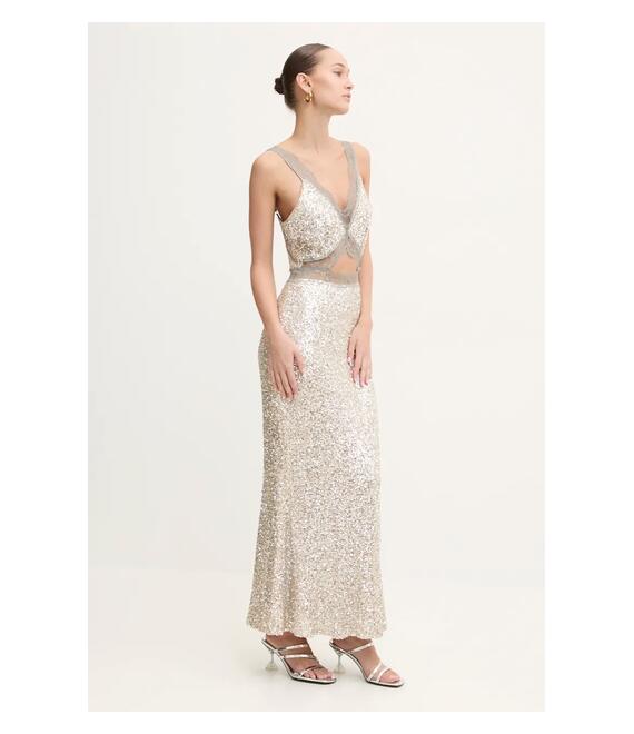 Φόρεμα Never Fully Dressed Mimi Dress χρώμα: ασημί, NFDDR1656