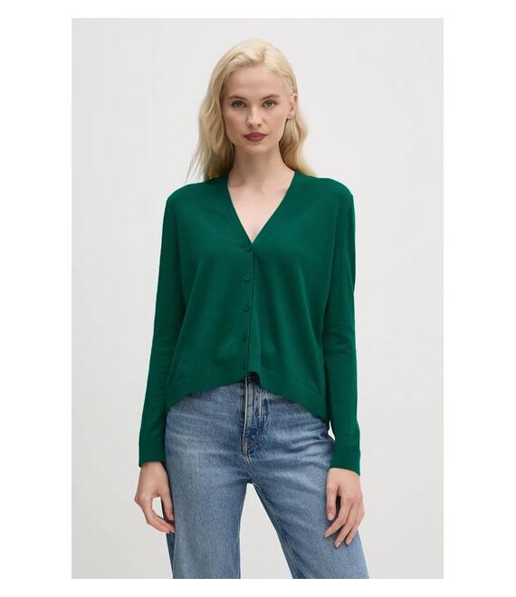 Μάλλινη ζακέτα United Colors of Benetton χρώμα: πράσινο, 11AHD603P