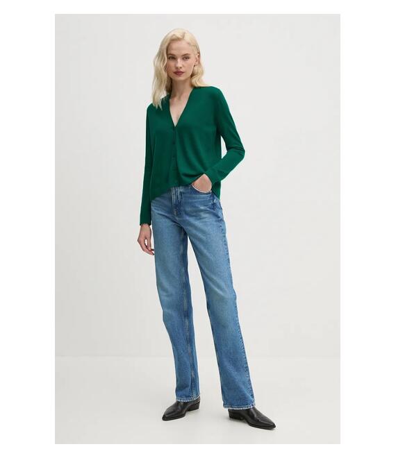 Μάλλινη ζακέτα United Colors of Benetton χρώμα: πράσινο, 11AHD603P