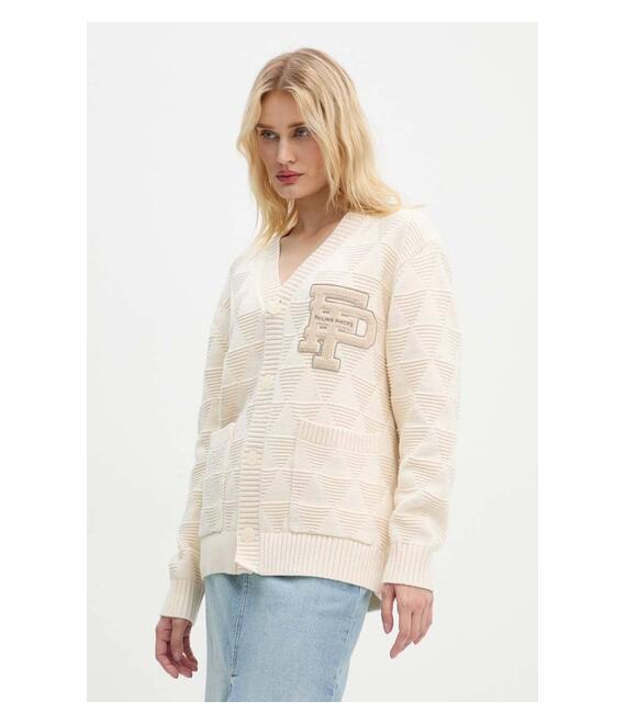 Βαμβακερή ζακέτα Filling Pieces χρώμα: μπεζ, 83016989936