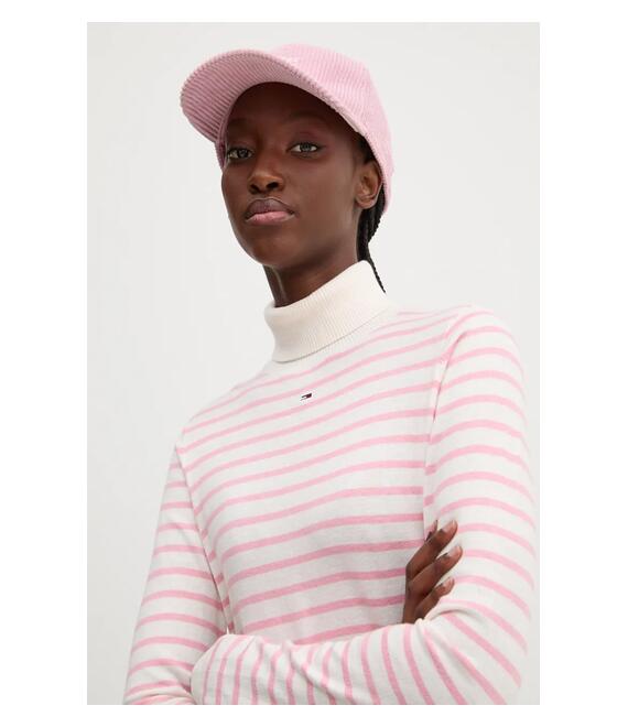 Πουλόβερ Tommy Jeans χρώμα: μπεζ, DW0DW19686