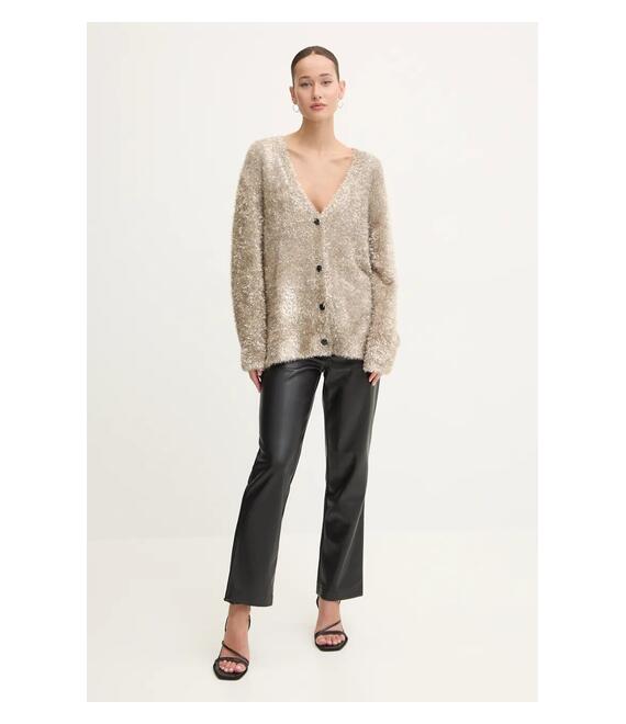 Πλεκτή ζακέτα Never Fully Dressed Metallic Cardigan χρώμα: γκρι, NFDKN457