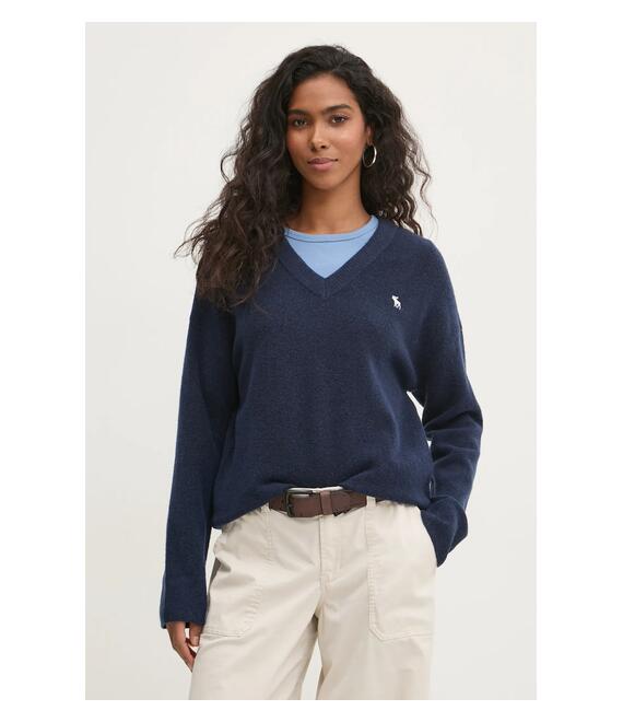Μάλλινο πουλόβερ Abercrombie & Fitch γυναικείο, χρώμα: ναυτικό μπλε, KI150-4391