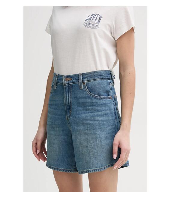 Τζιν σορτς Levi's HIGH BAGGY SHORT χρώμα: μπλε, A9311