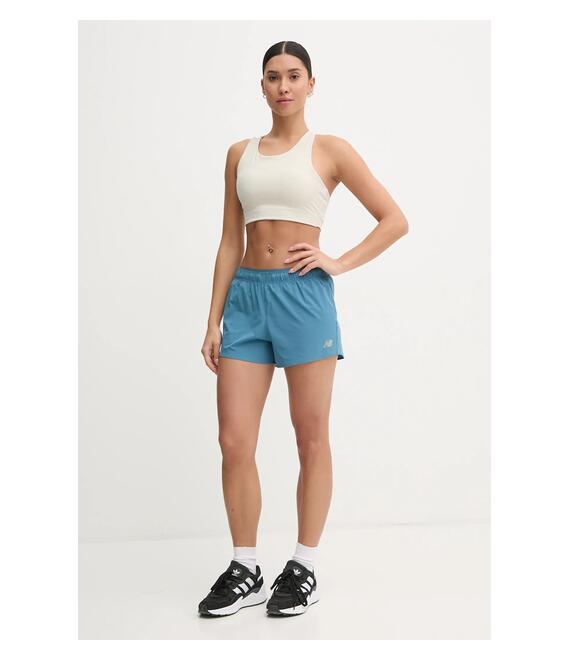 Σορτς τρεξίματος New Balance χρώμα: πράσινο, WS41286TEI