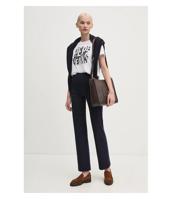 Βαμβακερό μπλουζάκι Pepe Jeans GLORIA γυναικείο, χρώμα: άσπρο, PL505964