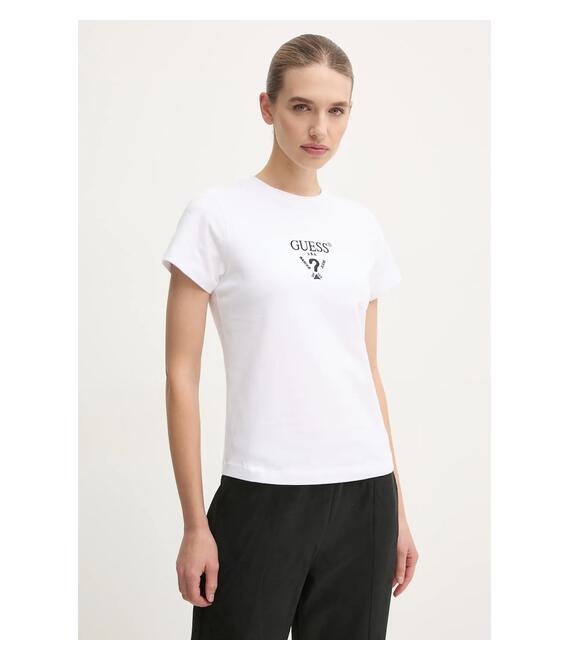 Μπλουζάκι Guess COLETTE χρώμα: άσπρο, V4YI21 KCDH1