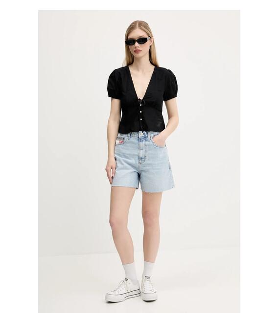 Μπλουζάκι Tommy Jeans χρώμα: μαύρο, DW0DW21241