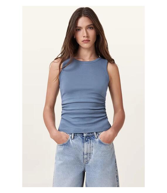 Βαμβακερό τοπ AllSaints KATARINA χρώμα: μπλε, W192JC