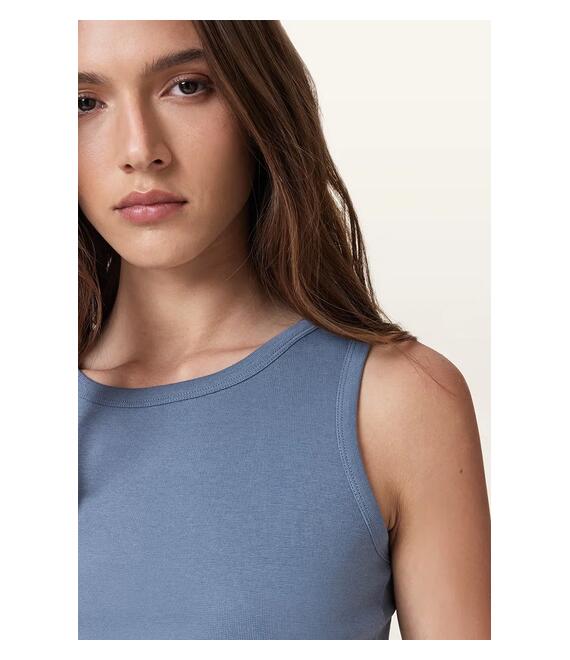 Βαμβακερό τοπ AllSaints KATARINA χρώμα: μπλε, W192JC