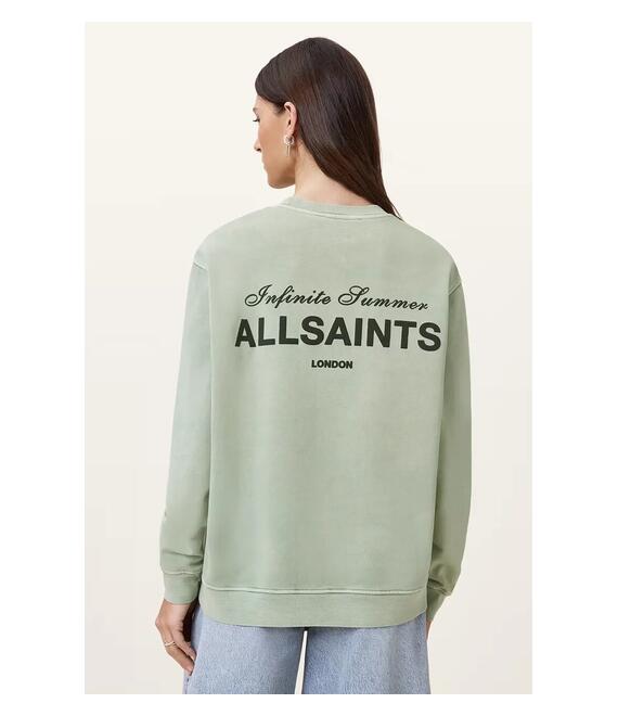 Βαμβακερή μπλούζα AllSaints SOLEIL γυναικεία, χρώμα: πράσινο, W222JC