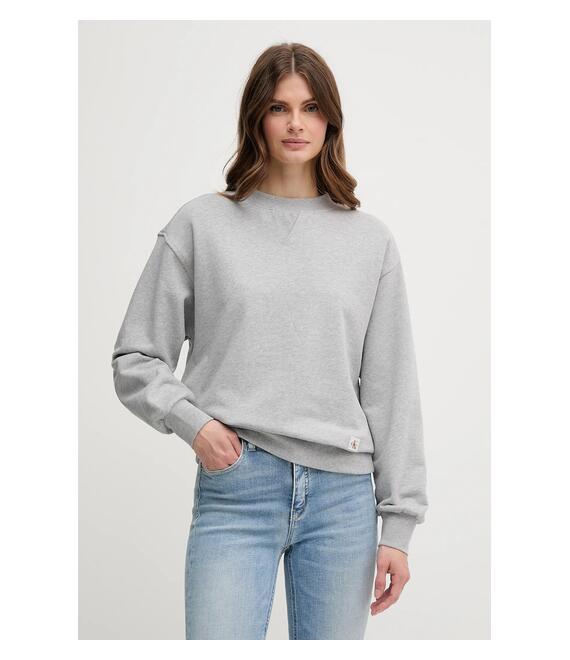 Βαμβακερή μπλούζα Calvin Klein Jeans γυναικεία, χρώμα: γκρι, LV047B238G