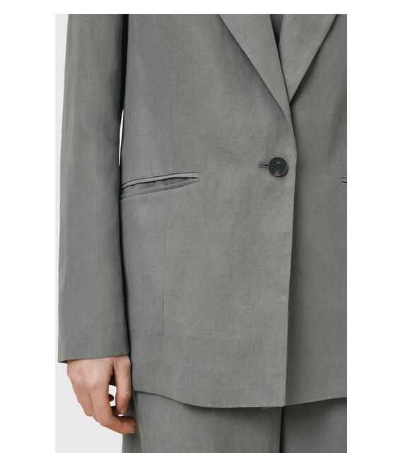 Blazer με μείγμα λινών AllSaints AVERIE χρώμα: γκρι, W043QC