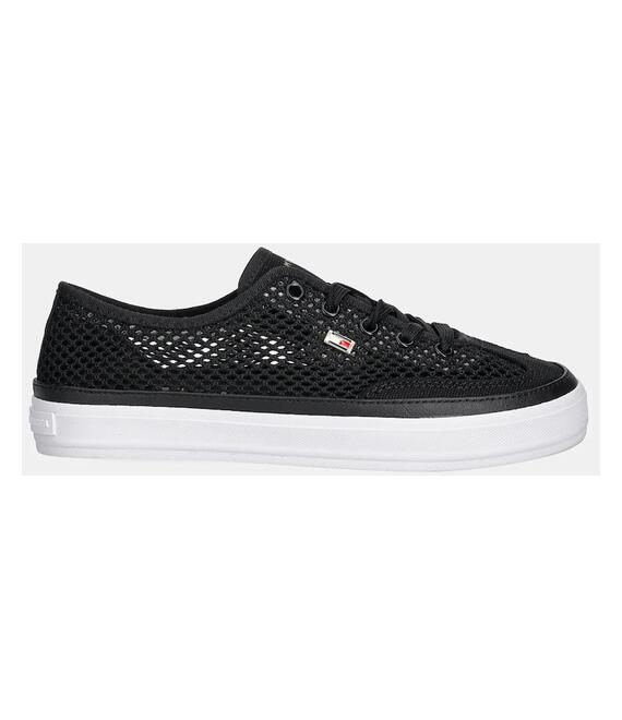 Πάνινα παπούτσια Tommy Hilfiger TH OPEN MESH VULC SNEAKER χρώμα: μαύρο, FW0FW08684
