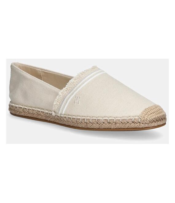 Εσπαντρίγιες Tommy Hilfiger FRINGE CANVAS CLOSED ESPADRILLE χρώμα: μπεζ, FW0FW08881