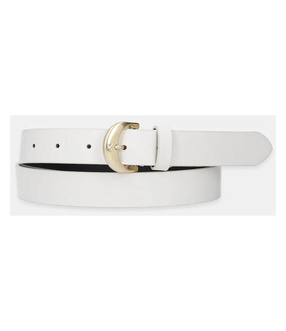 Δερμάτινη ζώνη Calvin Klein γυναικεία, χρώμα: μπεζ, LV04K7015G