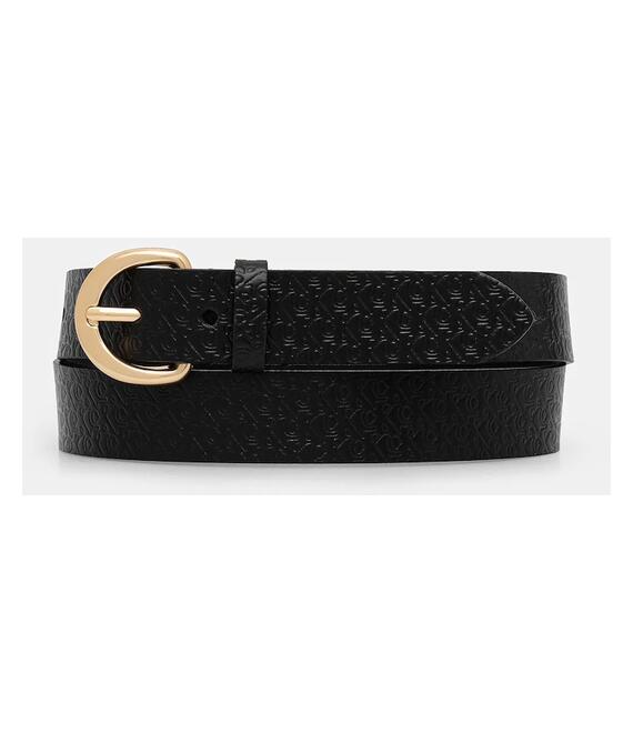 Δερμάτινη ζώνη Calvin Klein γυναικεία, χρώμα: μαύρο, LV04K7019G