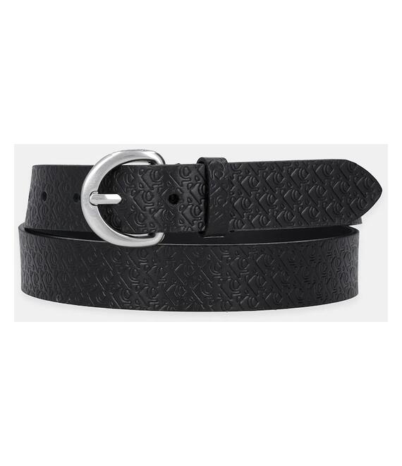 Δερμάτινη ζώνη Calvin Klein γυναικεία, χρώμα: μαύρο, LV04K7019G