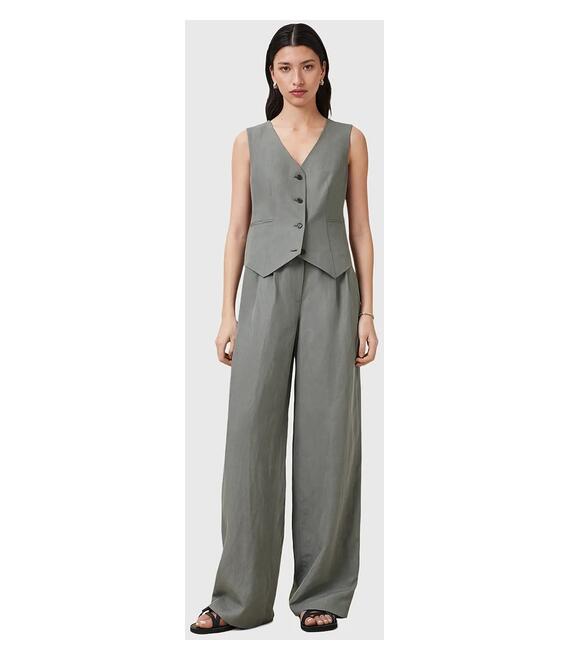 Παντελόνι AllSaints AVERIE χρώμα: γκρι, W045QC