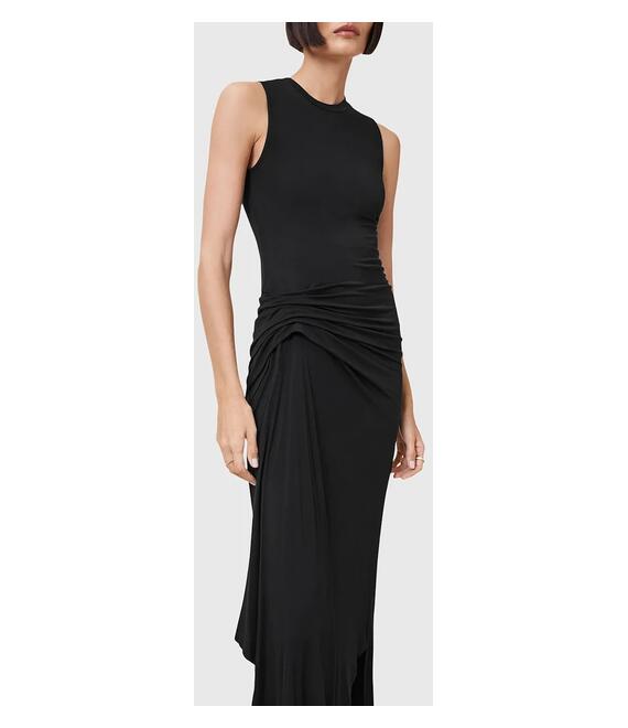 Φόρεμα AllSaints RIVI χρώμα: μαύρο, W166DC