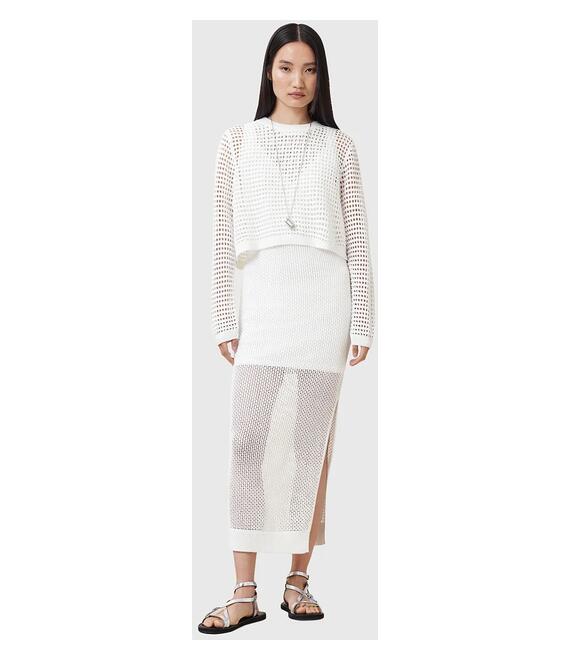 Φόρεμα και πουλόβερ AllSaints MIRO χρώμα: άσπρο, W179DC