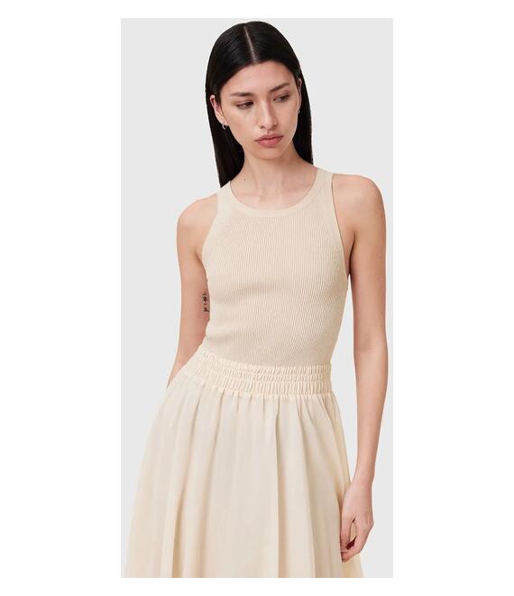 Φόρεμα AllSaints ZENIA χρώμα: μπεζ, W188DC