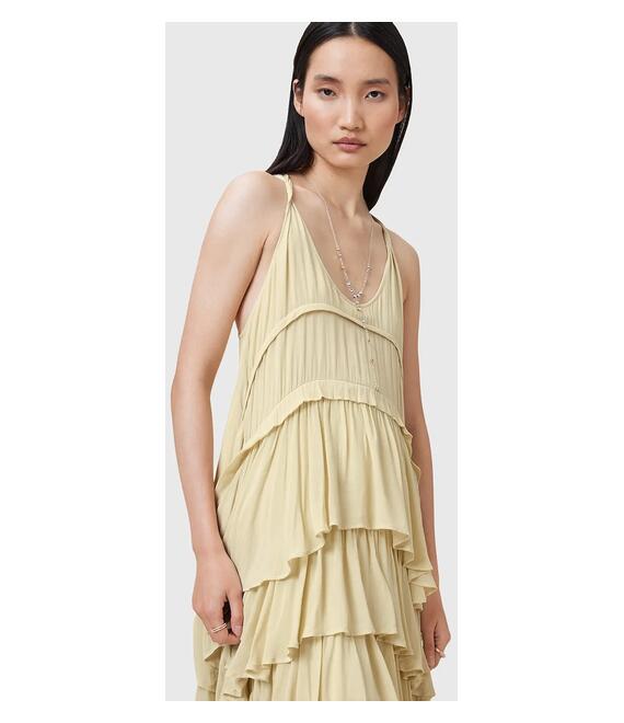 Φόρεμα AllSaints CAVARLY χρώμα: κίτρινο, W206DC