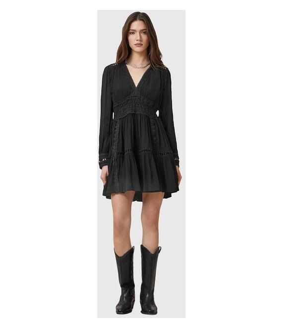 Φόρεμα AllSaints XANTHE χρώμα: μαύρο, W213DC