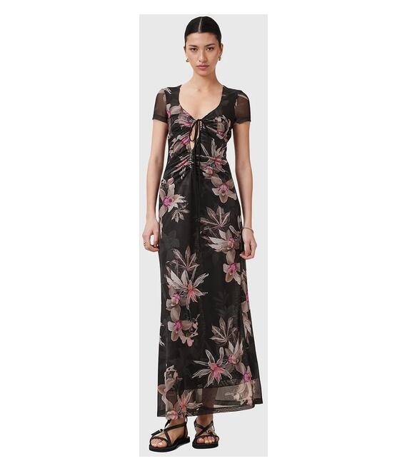 Φόρεμα AllSaints GABBY χρώμα: μαύρο, W237DC