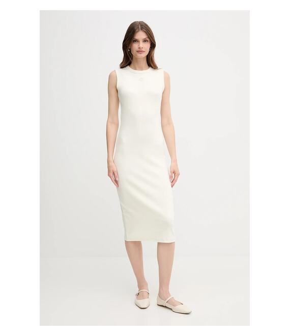 Φόρεμα Calvin Klein Jeans χρώμα: μπεζ, LV047C240G