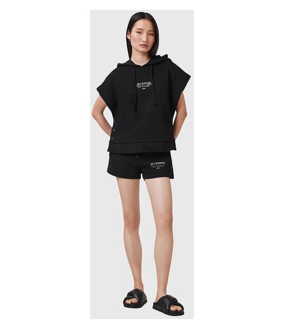 Βαμβακερό σορτσάκι AllSaints SORRI χρώμα: μαύρο, W053TC