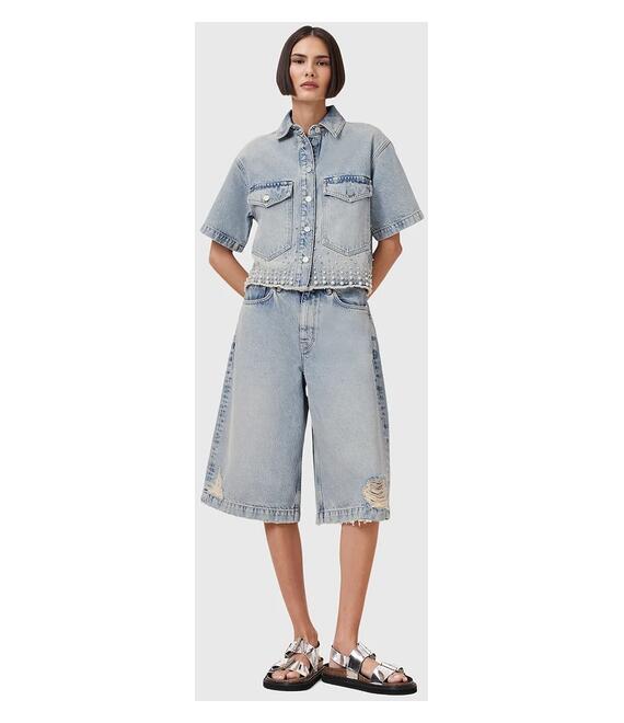 Τζιν σορτς AllSaints LOUIE χρώμα: μπλε, W077EC