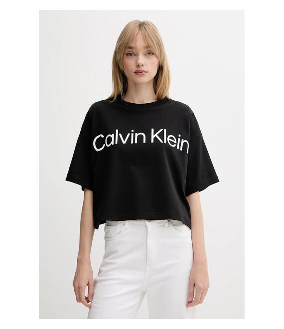 Βαμβακερό μπλουζάκι Calvin Klein χρώμα: μαύρο, LV044C903G