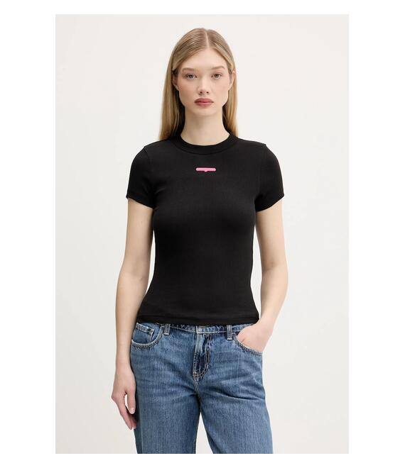 Μπλουζάκι Tommy Jeans χρώμα: μαύρο, DW0DW21402