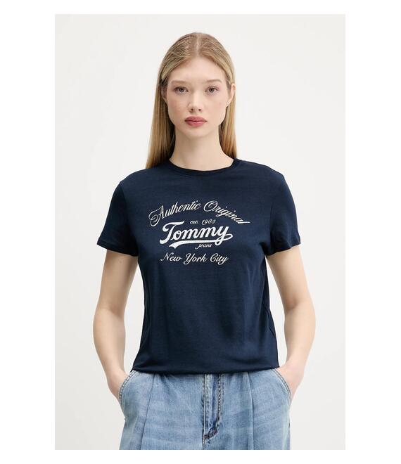 Μπλουζάκι Tommy Jeans χρώμα: ναυτικό μπλε, DW0DW21404